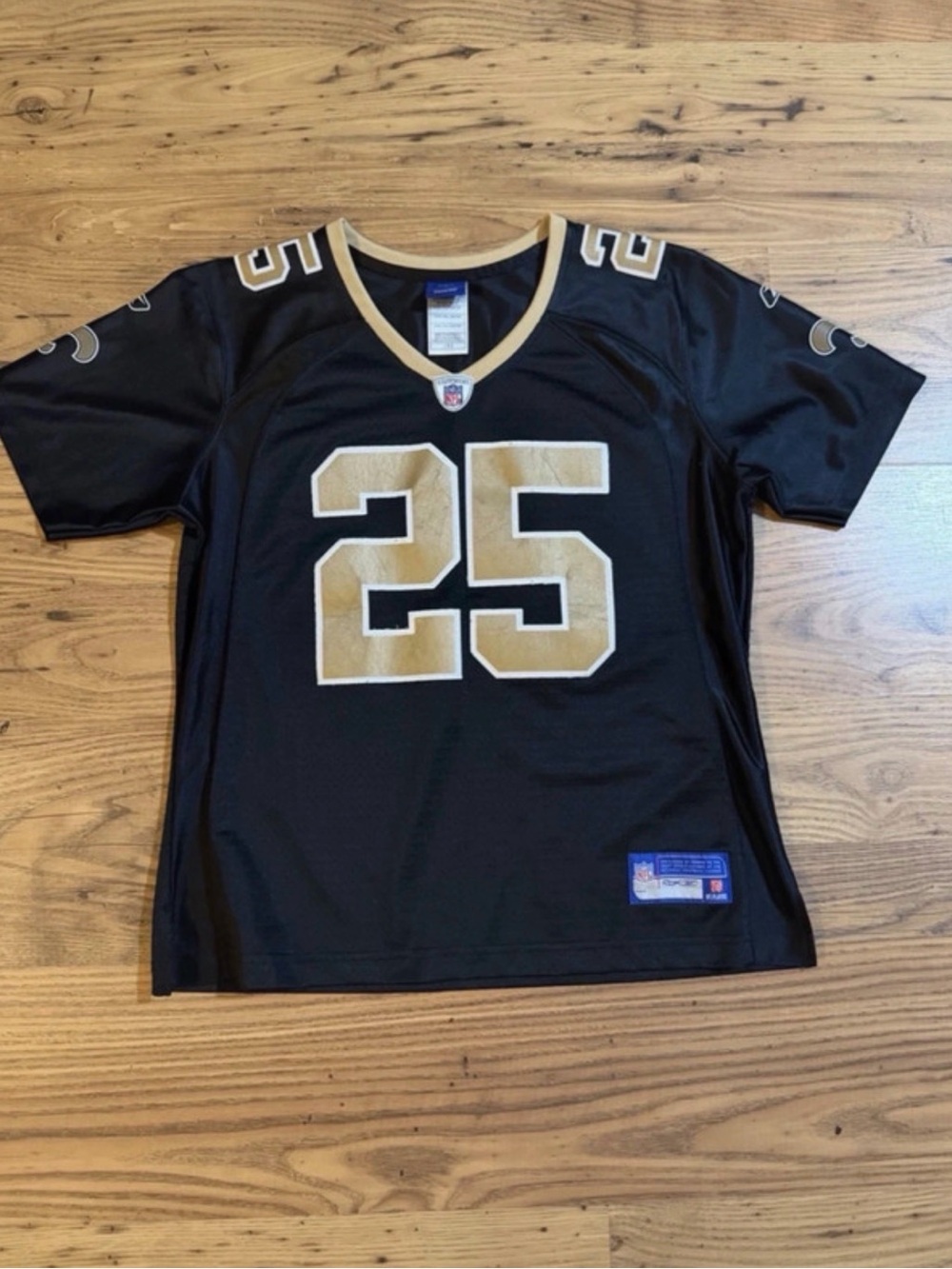 Reebok NFL New Orleans Saints Reggie Bush #25 Youth Black Jersey Size L/G